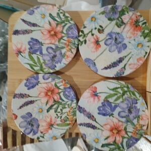 Colorful Floral Coaster Set